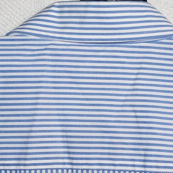 Croft & Barrow Easy Care Blue Stripe SS Button Up Cotton Poly Dress Shirt Sz XXL - Picture 13 of 16